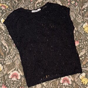 Abercrombie and fitch black lace sheer top